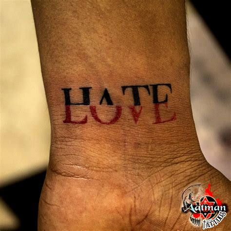 Top More Than 64 Hate Love Tattoo Best Incdgdbentre