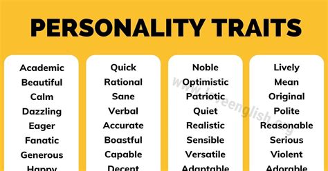 Personality Traits And Examples