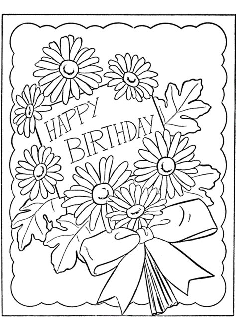 Happy Birthday Coloring Pages For Mom - Coloring Home