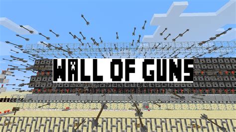 How To Make A Wall Of Dispenser Machine Guns In Minecraft Youtube