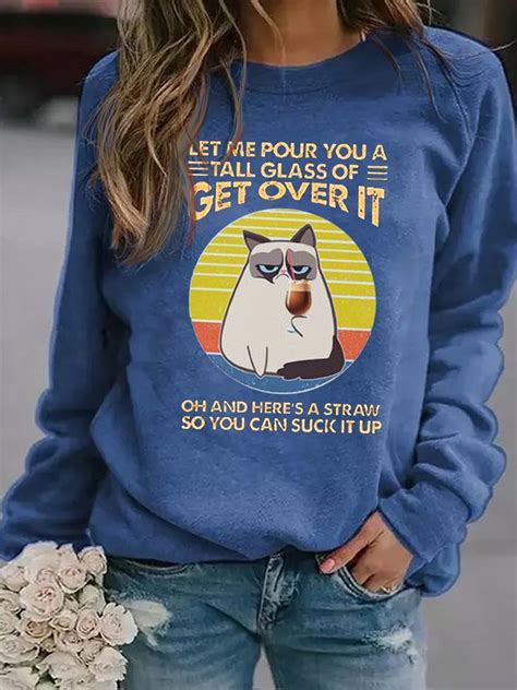 Funny Cat Graphic Sweatshirts Lilicloth