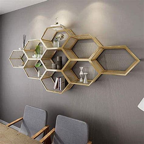 We used 2x4 red oak lumber because. Amazon.com: Hexagon Creative shelves Floating Shelves ...
