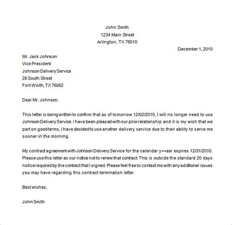 The abrogation of a contract, effective from its inception, thereby restoring the parties to the positions they would have occupied if no contract had ever been formed. Contract Termination Letter | Template Business
