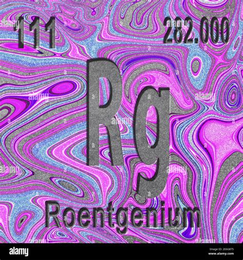 Elemento Químico Roentgenium Signo Con Número Atómico Y Peso Atómico