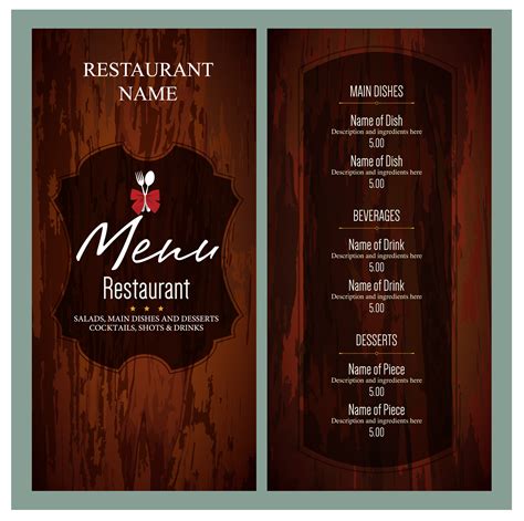 Free Printable Italian Menu Template Printable Templates Free