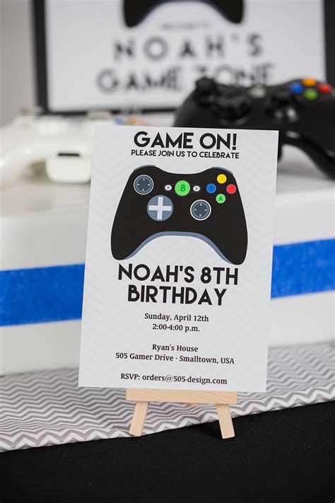 Paper Invitations And Announcements Gamer Party Invitation Gaming Party