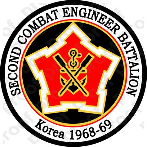 Sticker Us Army Unit 2nd Combat Engineer Battalion Korea Mc Graphic