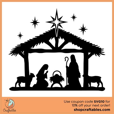 Free Nativity Scene SVG Cut File Christmas Nativity Scene, Free
