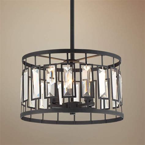 Ceiling, floor lamps, table lamps, sconces Malora 15" Wide Black 4-Light Drum Pendant Light - #64Y75 ...