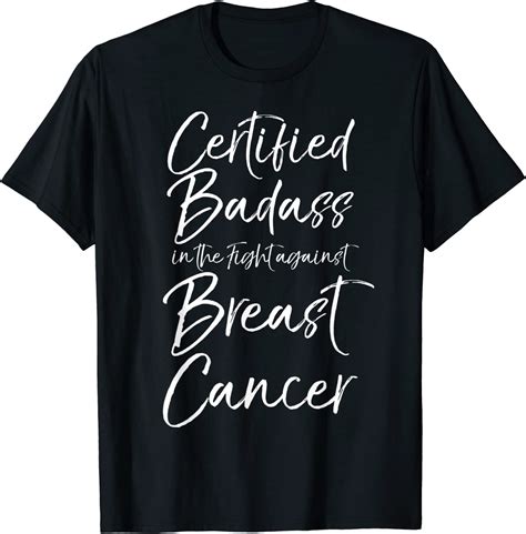 funny certified badass in the fight against breast cancer t shirt amazon de fashion