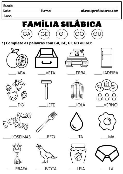Atividade Letra G Educação Infantil 5 Anos
