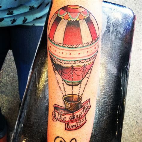 Hot Air Balloon Tattoo The Sky S The Limit Balloon Tattoo Air Balloon Tattoo Hot Air