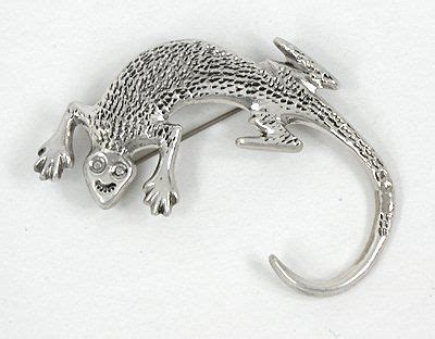 Authentic Navajo Lizard Pin Sterling Silver And Turquoise By Francis