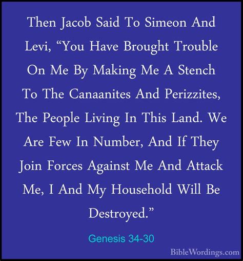 Genesis 34 30 Then Jacob Said To Simeon And Levi You Have Bro