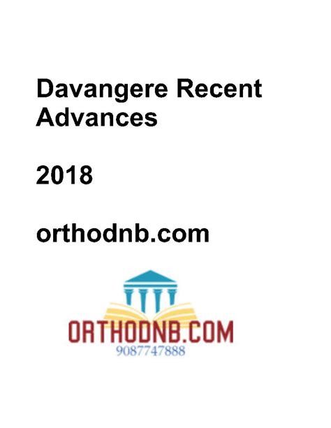 Davangere Recent Advances In Orthopaedics Dnb Orthopaedics Ms