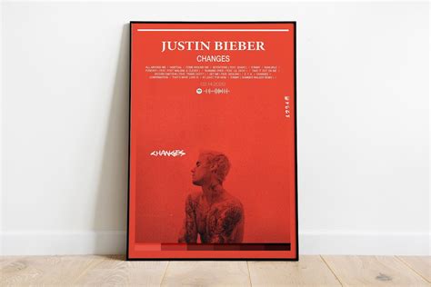 Justin Bieber Changes Album Poster Color Optional Wall Etsy
