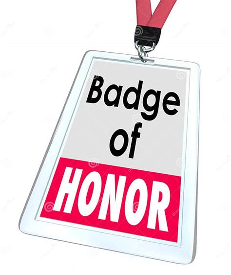 Badge Of Honor Words Employee Pride Proud Distinction Stock