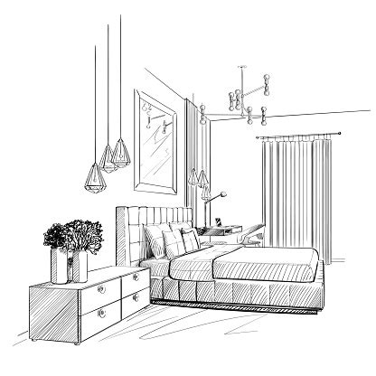 I lived there i took this picture two years ago. Bedroom Interior Vector Sketch Stock Illustration - Download Image Now - iStock