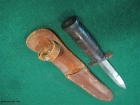 Rare Original Ww2 Us Military Case Fighting Knife Dagger And Leather Sheath