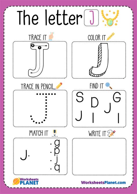 Letter J Printable Worksheets