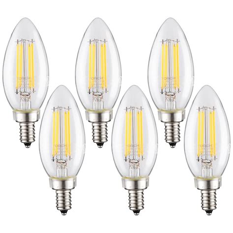 55 Watt 60 Watt Equivalent C11 Led Dimmable Light Bulb E12