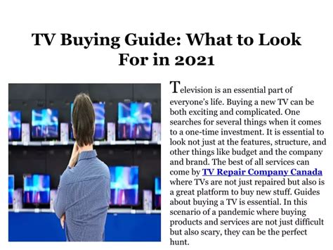 Ppt Tv Buying Guide What To Look For In 2021 Powerpoint Presentation
