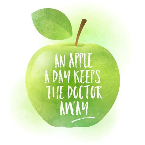 An Apple A Day Keeps The Doctor Away Stock Vector Illustration Of Nature Isolated