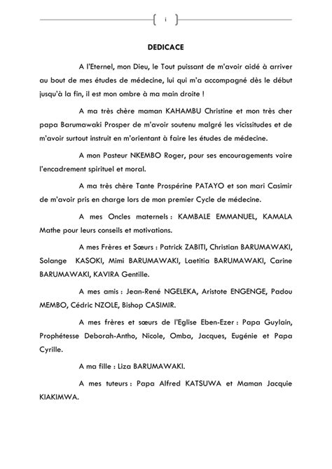 Exemple De Dédicace De Mémoire De Fin D Etude - Le ...
