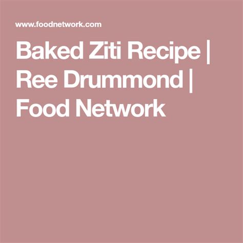 Baked Ziti Recipe Baked Ziti Food Network Recipes