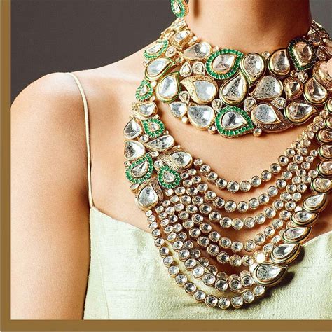 Gold Jewellery Design Necklace Kundan Jewellery Bridal Diamond Jewelry Set Bride Jewellery