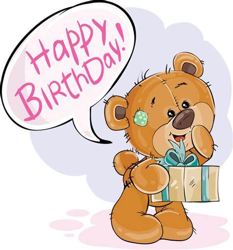 Happy Birthday Tube Anniversaire Bear Clipart Png Happy Birthday