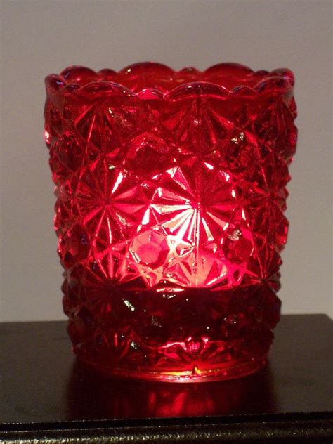 Goldeal 5 inch crystal lotus candle tealight holders,votive candle holders bulk,clear glass candle holder for romantic candle ,dinners,wedding,bathroom.(4 pcs) 4.8 out of 5 stars 41 $23.99 $ 23. Vintage Mosser Ruby Red Glass Daisy Button Votive Candle ...