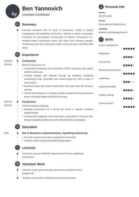 Contractor Resume Example Template Primo Job Resume Examples Resume