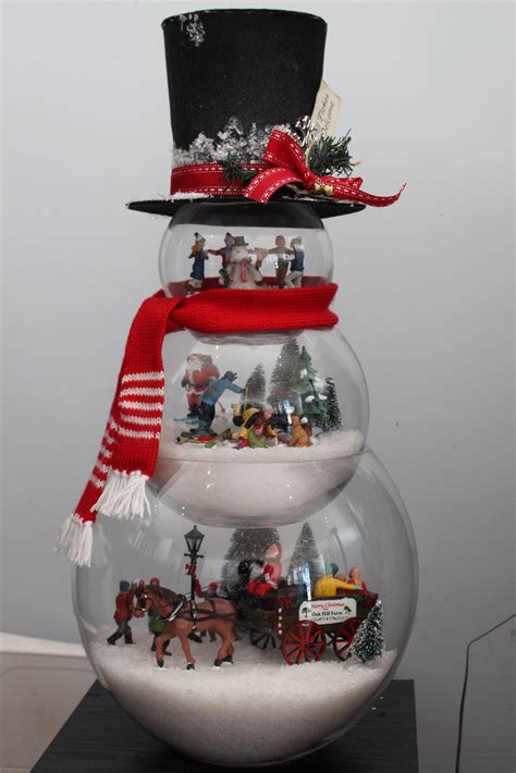 Loving My Latest Christmas Craft Glass Fishbowl Snowman With Frosty