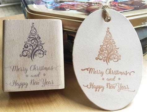 Handmade Merry Christmas Happy New Year Cm Wooden Rubber Stamps For Scrapbooking Carimbo
