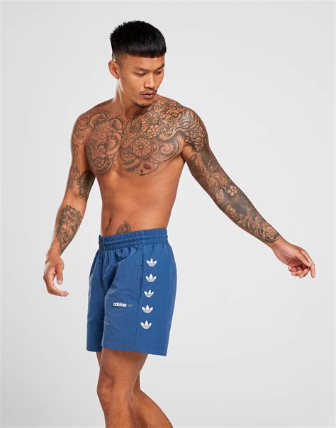 Koop Blauw Adidas Originals Stacked Trefoil Swim Shorts Mens Jd Sports