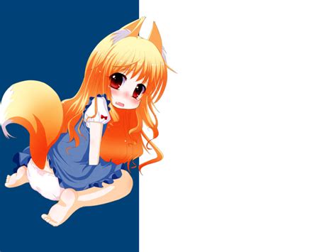 Safebooru 1girl Animal Ears Dress Fang Fox Ears Fox Tail Long Hair