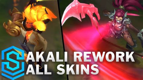 Akali 2018 Rework All Skins Blood Moon Headhunter Infernal Etc