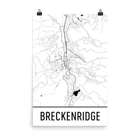 Breckenridge Street Map Poster Wall Print By Modern Map Art
