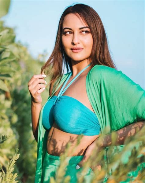 Sonakshi Sinha Aces Beach Fashion In Her Bold Bikini Top And Flared Pants In Fresh Pics From
