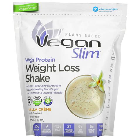Vegansmart Vegan Slim High Protein Weight Loss Shake Vanilla Creme 1 5 Lb 686 G Iherb