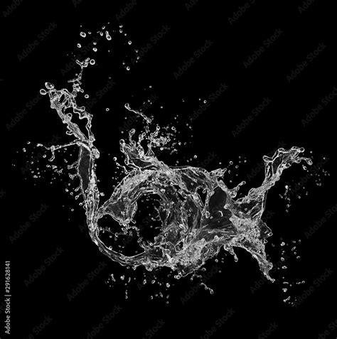 Fresh Water Splash Isolated On Black Background Stock Photo Adobe Stock