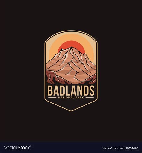 Emblem Patch Logo Badlands National Park Vector Image