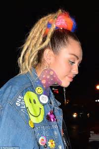 Miley Cyrus Wears Outrageous Double Denim Outfit In Nyc Daily Mail Online