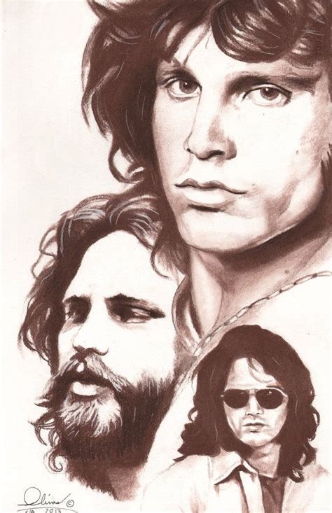 Hand Drawn Portrait Of Jim Morrison Jim Morrison Hand Drawn