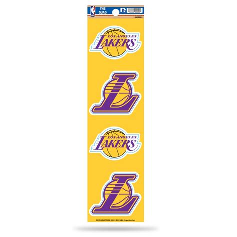 Los Angeles Lakers Set Of 4 Quad Sticker Sheet At Sticker Shoppe