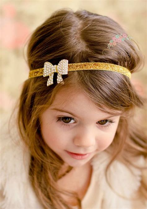 Gold Headband Rhinestone Headband Flower Girl By Thinkpinkbows Unique
