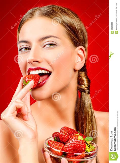Fresh Strawberry Stock Photo Image Of Healthy Lipstick