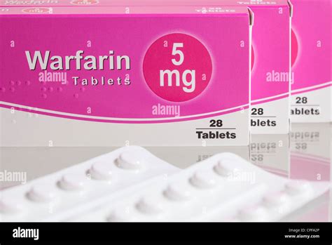 Warfarin Anticoagulant Boxes Tablets Stock Photo Alamy