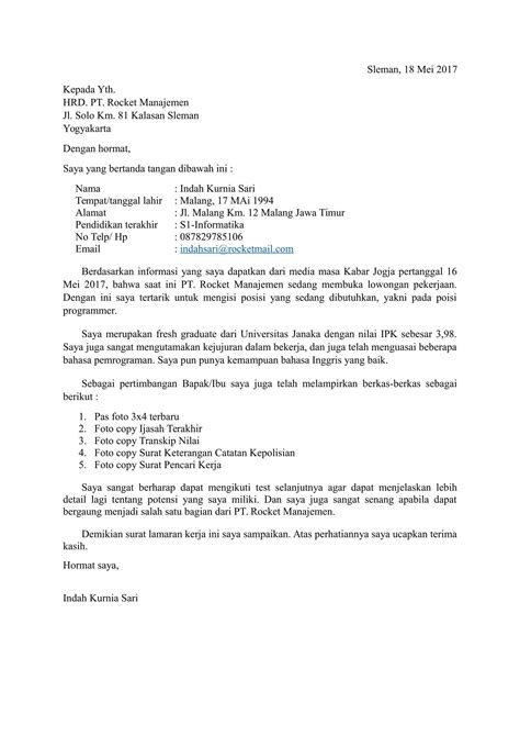 Buat surat lamaran kerja, boleh ditulis langsung di email atau dalam bentuk file di ms. 30+ Contoh Surat Lamaran Kerja Terbaru Berbagai Pekerjaan ...